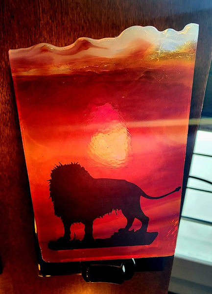 Lion king fused glass night light