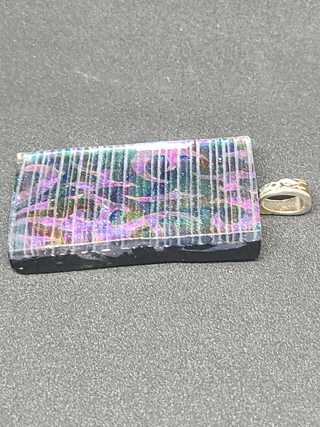Multilayer Fiery Dichroic Texture Fused Glass Pendant
