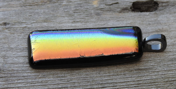 Rainbow Spectrum Dichroic Fused Glass Pendant