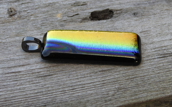 Rainbow Spectrum Dichroic Fused Glass Pendant