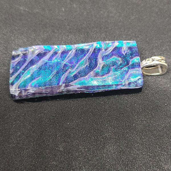 Multilayer Dichroic Texture Fused Glass Pendant