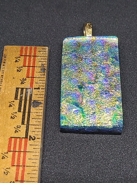 Multilayer Dichroic Texture Fused Glass Pendant